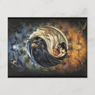 Postale La vie et la mort Yin Yang Carte postale, Spiritue