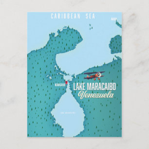 Postale Lac Maracaibo, Venezuela carte de navigation.