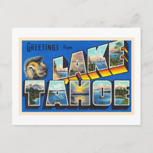 Postale Lake Tahoe California CA Grande Lettre Carte posta
