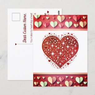 Postale L'amour est en l'air" Carte Saint Valentin