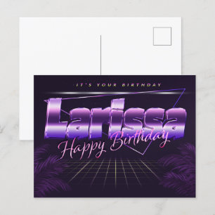 Postale Larissa Nom Prénom Date d'anniversaire de la carte