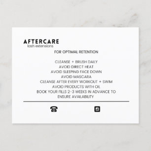 Postale Lash Extensions Carte de post-soins