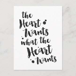 Postale Le coeur veut - la carte inspirée