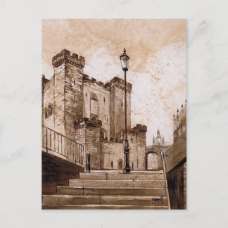 Postale Le donjon du château, Newcastle sur la carte posta