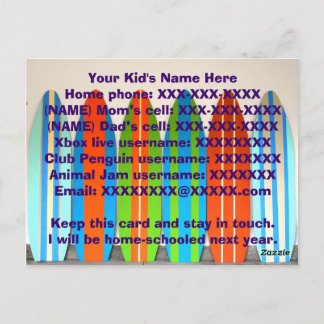 Postale L'ÉCOLE EST SORTIE ! Carte de contact