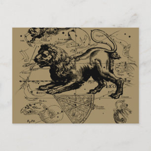 Postale Leo Constellation Carte Hevelius vers 1690