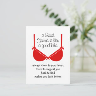 Postale Les bons amis sont comme les soutiens-gorge, carte