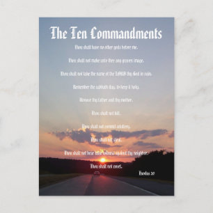 Postale Les Dix Commandements - Coucher de soleil #3 Carte