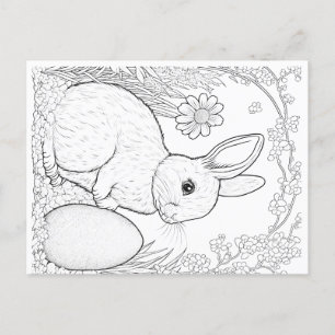 Postale les enfants colorent votre propre carte Pâques
