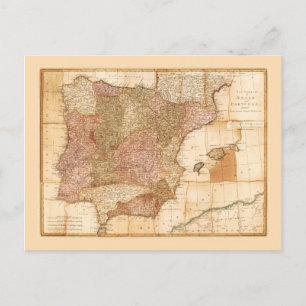 Postale Les royaumes d'Espagne et du Portugal Carte par R 