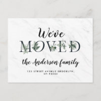 Lettres tendance marbre Nouveau Accueil Carte post