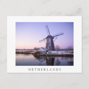 Postale Lever de soleil avec moulin à vent et carte postal