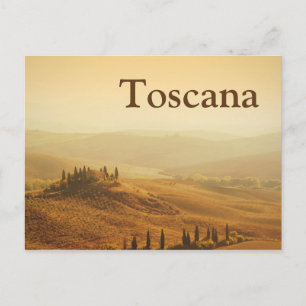 Postale Lever de soleil sur un paysage en Toscane carte po