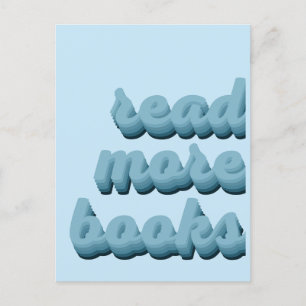 Postale Lire plus Livres en Bleu Art Imprimer carte postal