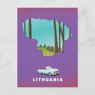 Postale Lituanie Carte illustrée affiche de voyage