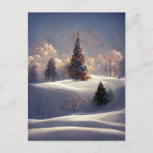 Postale Logo Entreprise Arbre de Noël Paysage Carte postal