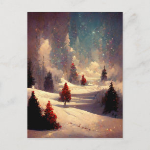 Postale Logo Entreprise Arbre de Noël Paysage Carte postal