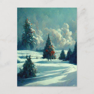 Postale Logo Entreprise Arbre de Noël Paysage Carte postal