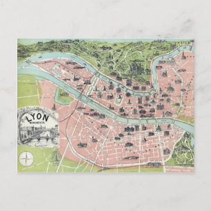 Postale Lyon Carte Monumentale Garnier Frères Paris 1894