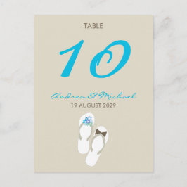 Postale M. & Mme Flip Flops Mariage Carte de numéro de tab