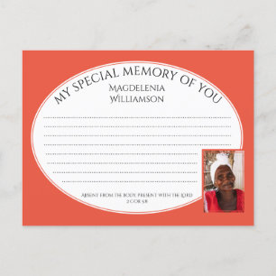 Postale MA MÉMOIRE SPÉCIALE DE VOUS Carte Photo Condolence