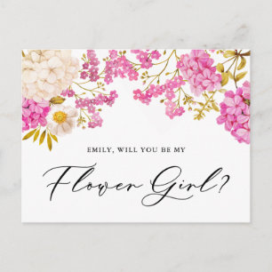 Postale Magenta Hydrangeas Serez-Vous Ma Carte Fille Fleur