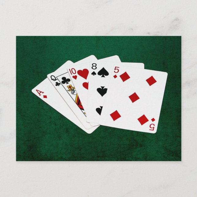 Postale Mains de poker - Carte haute - As (Devant)