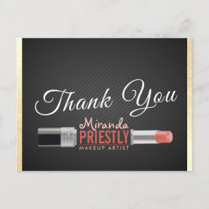 Postale Maquillage moderne Salon Carte de remerciements Li