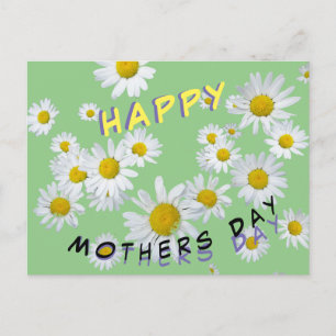 Postale Marguerites blanches. Carte de Bonne Fête des Mère
