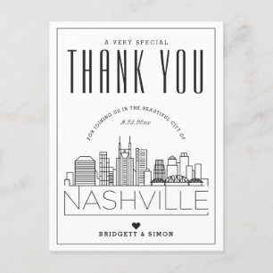 Postale Mariage de Nashville   Merci de venir ! Carte post
