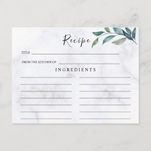 Postale Mariage fleur sauvage, Carte Recette Boho