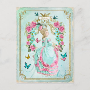 Postale Marie Antoinette Shabby Chic Butterfly Carte posta