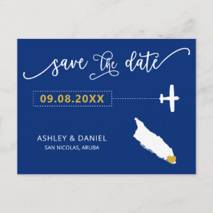 Postale Marine Aruba Mariage Enregistrer la carte de date