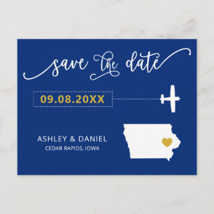 Postale Marine Iowa Mariage Enregistrer la carte de date C