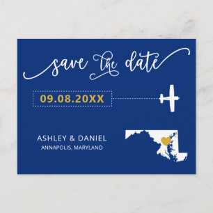 Postale Marine Maryland Wedding Enregistrer la carte posta