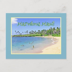 Postale MARVELOUS MAUI / plage bordée de palmiers Carte po