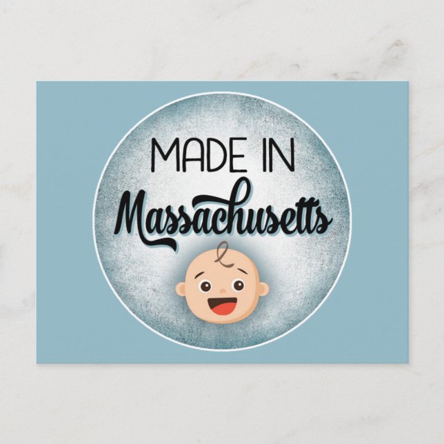Postale Massachusetts Baby Funny Blue New Boy Carte postal (Devant)