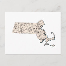 Postale Massachusetts Carte Vintage de l'image Antique Gra