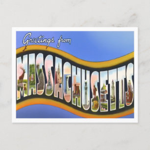 Postale Massachusetts Vintages grandes lettres carte posta