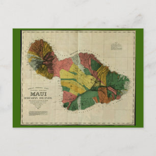 Postale Maui, 1885, Carte Vintage Hawaii