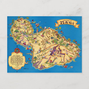 Postale Maui Funny Carte Vintage