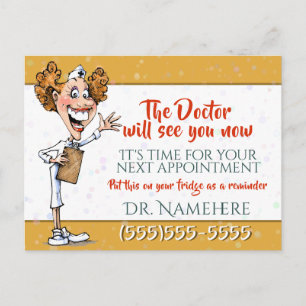 Postale Médecin Médicale Rappel Carte personnalisable or