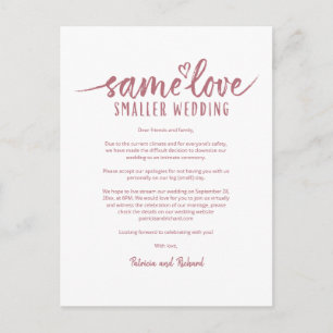 Postale Même amour cœur mignon downsizer carte de mariage