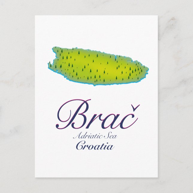 Postale Mer Adriatique de Brač, Croatie carte (Devant)
