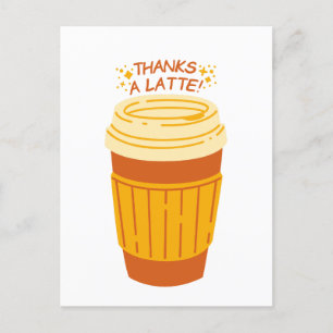 Postale Merci une carte Latte Café