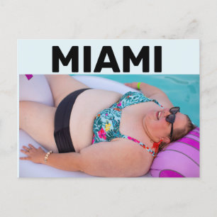 Postale MIAMI BBW BIG BIG BIKINI GIRLE SUR LA PLAGE Carte 