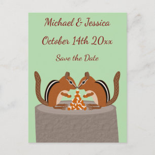 Postale Mignons écureuils automnaux mariage carte de sauve