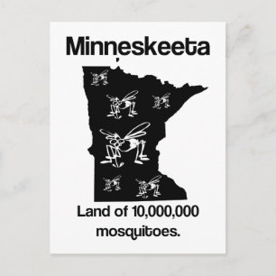 Postale Minneskeeta Terre des moustiques Funny MN Carte po
