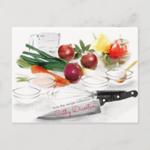 Postale mise en place cuisine cuisine cuisine carte de rec