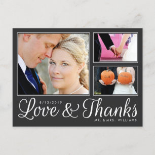 Postale Modern Dark Love Merci Mariage 3 Photo Carte Posta